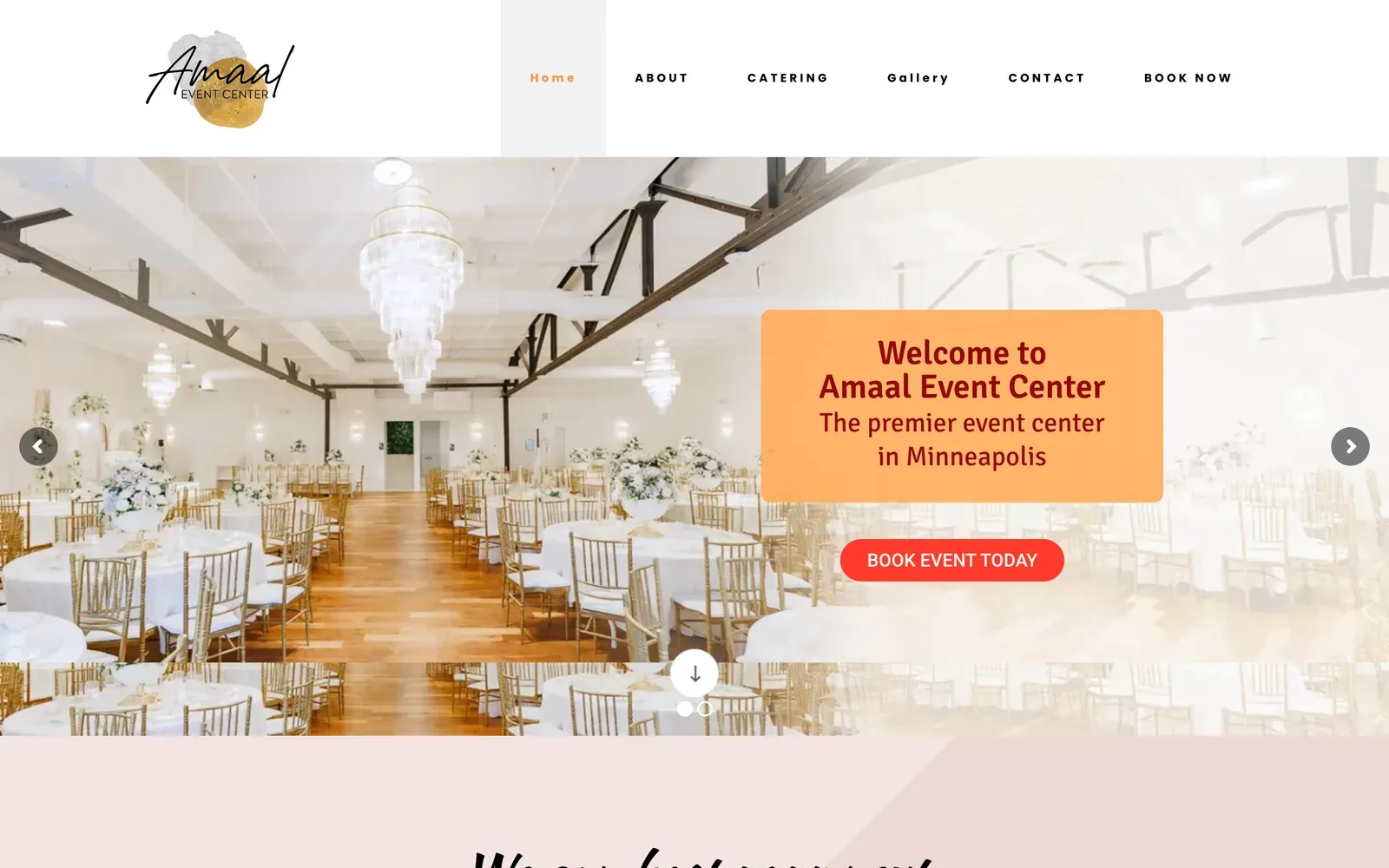 Amaal Event Center homepage design